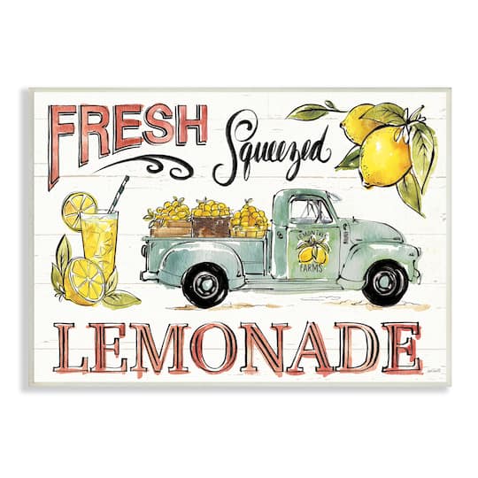 Stupell Industries Fresh Squeezed Lemonade Truck Country Summer Drink Wall Plaque
